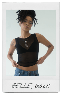 Image 1 of the BELLE tank in black