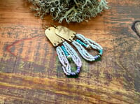 Image 14 of Peaces of Luanda in natural and blue beaded brass  n54