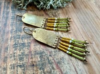 Image 4 of Peaces of Luanda in greenish and yellow earrings n2