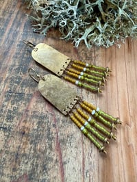 Image 2 of Peaces of Luanda in greenish and yellow earrings n2