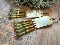 Image 6 of Peaces of Luanda in greenish and yellow earrings n2