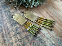 Image 7 of Peaces of Luanda in greenish and yellow earrings n2