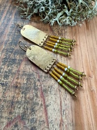 Image 9 of Peaces of Luanda in greenish and yellow earrings n2