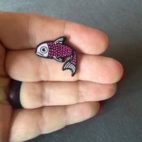 Image 2 of Pink Glitter Fish Enamel Pin