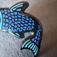 Image 2 of Blue Glitter Fish Enamel Pin