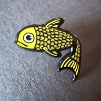 Image 1 of Yellow Glitter Fish Enamel Pin