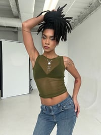 Image 3 of the BELLE tank in green