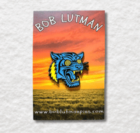 Image 4 of Blue Tiger in a Trance Enamel Pin with Grateful Dead Bolt, Saint of Circumstance