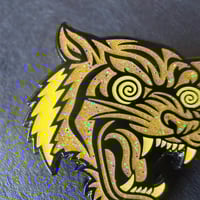 Image 2 of Gold Tiger in a Trance Enamel Pins with Grateful Dead Bolt, Saint of Circumstance