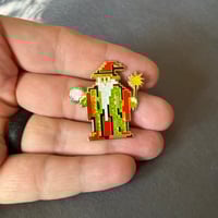 Image 2 of Rasta Wizard Enamel Pin on Shiny Gold
