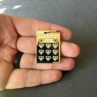 Image 3 of Shiny Gold Scratcher Enamel Pin Casino Art