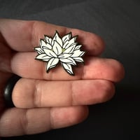 Image 3 of White Lotus Enamel Pin