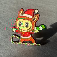 Image 1 of Christmas Lafufu Skiing Enamel Pin