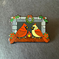 Image 1 of Christmas Cardinal Hard Enamel Pin