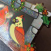 Image 2 of Christmas Cardinal Hard Enamel Pin