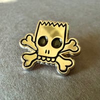 Image 1 of Vintage Bart Simpson Skateboard Enamel Pin
