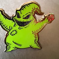 Image 2 of Oogie Boogie Enamel Pin – Glow-in-the-Dark Glitter Dice