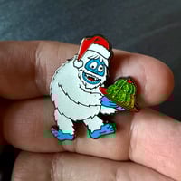 Image 3 of Holiday Yeti Enamel Pin with Green Glitter Jello