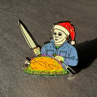 Image 1 of Michael Myers Christmas Mashup Enamel Pin
