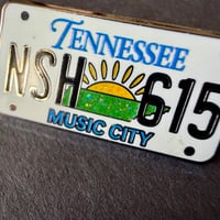 Image 2 of Nashville 615 Vintage License Plate Tennessee Enamel Pin