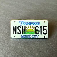 Image 1 of Nashville 615 Vintage License Plate Tennessee Enamel Pin