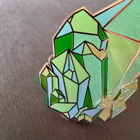 Image 2 of Crystal Cluster Enamel Pin Quartz Facets