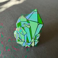 Image 1 of Crystal Cluster Enamel Pin Quartz Facets