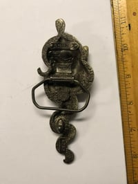 Image 2 of Snake and Dagger metal belt buckle vintage