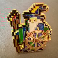 Image 3 of Blue Wizard Enamel Pin with Ship's Wheel: Bob's 1st Pin!