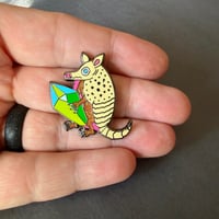 Image 2 of Armadillo with Crystal Enamel Pin