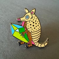 Image 1 of Armadillo with Crystal Enamel Pin