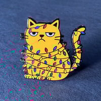 Image 1 of Grumpy Christmas Cat Enamel Pin