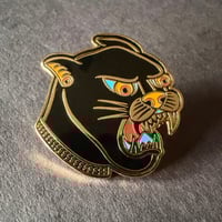 Image 1 of Panther with Gold Chain Enamel Pin 