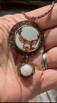 Image 2 of Deer and Pearl necklace 