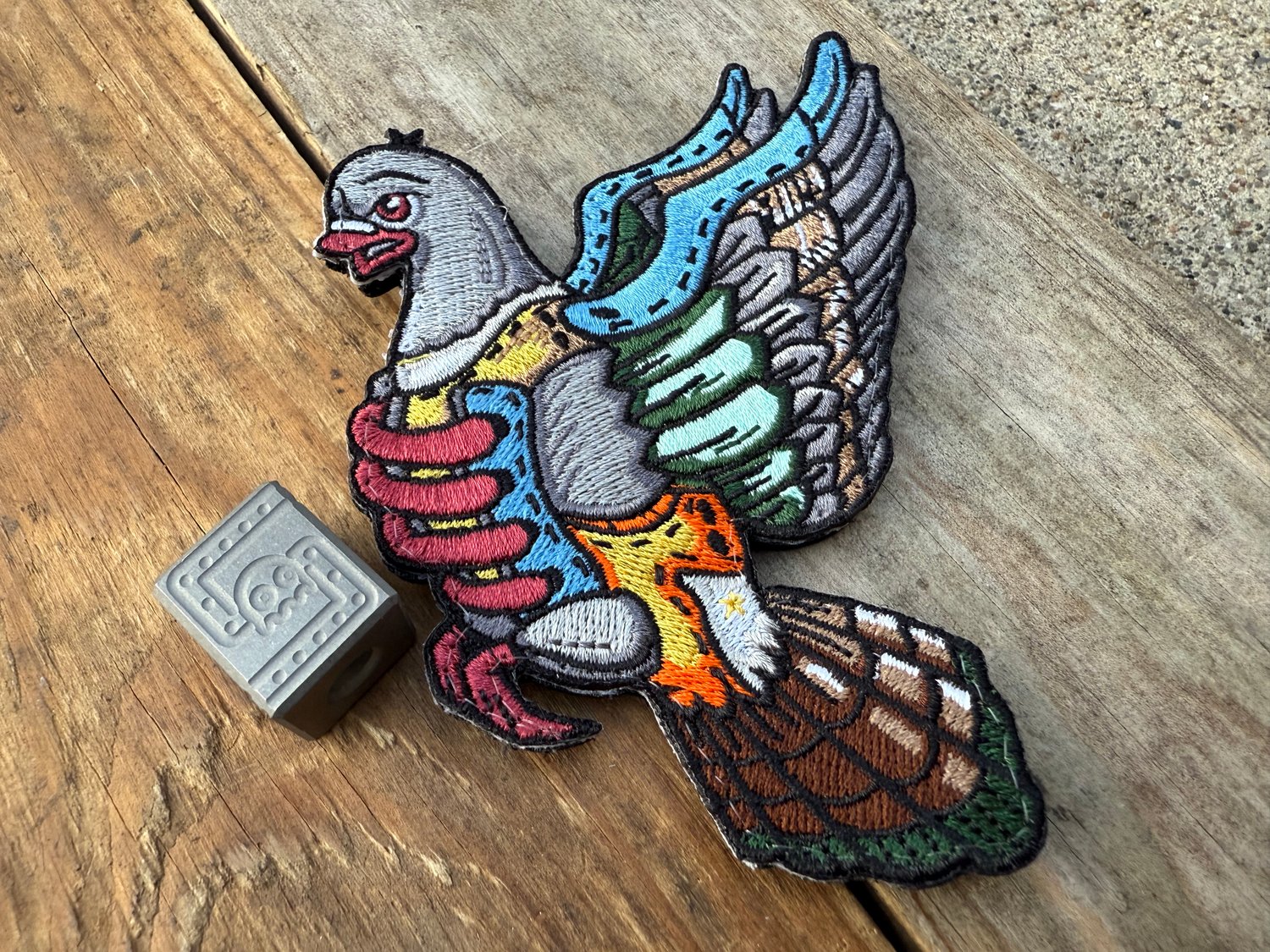 Image of Titanium Pacman Bead and Staxx/Scoopy Pigeon Patch