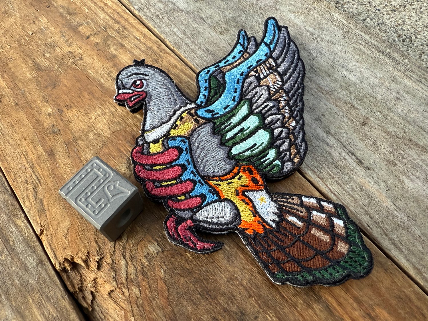Image of Titanium Pacman Bead and Staxx/Scoopy Pigeon Patch
