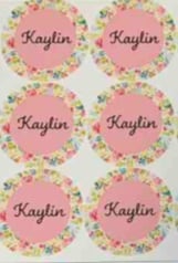 Image 1 of 6 pack of floral circle stickers