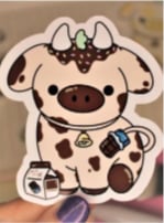Chocolate milk cow sticker