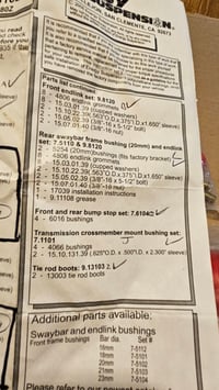 Image 6 of Poly Bushing kit - 260z/280z 74'-78' -  Energy Suspension - 7-18102R (incomplete)