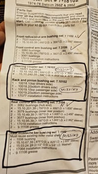 Image 7 of Poly Bushing kit - 260z/280z 74'-78' -  Energy Suspension - 7-18102R (incomplete)