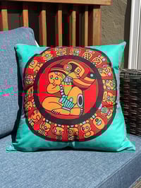Image 1 of Mayan Calendar, Mexican style throw pillow cover