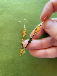 Image 1 of Knotted Arrow Hard Enamel Earrings