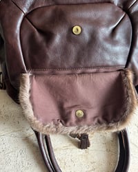Image 10 of LEATHER FUR TRIM BAG