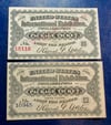 VERY NICE PAIR OF 1876 U.S. CENTENNIAL ADMISSION TICKETS, EACH A DIFFERENT TYPE