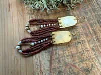 Image 15 of Peaces of Luanda in brownish red II. Beaded brass earrings n2