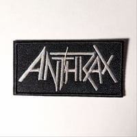 Image 1 of Anthrax Embroidered Patch With Merrowed Edge - Silver Variant (Red Variant Available)