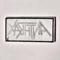 Image 2 of Anthrax Embroidered Patch With Merrowed Edge - Silver Variant (Red Variant Available)