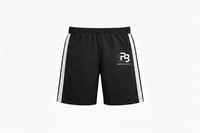 Purpose built white stripe nylon shorts 