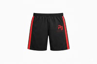 Purpose built red stripe nylon shorts 