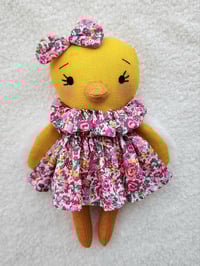 Image 1 of Handmade Fabric Mini Chick Doll #2